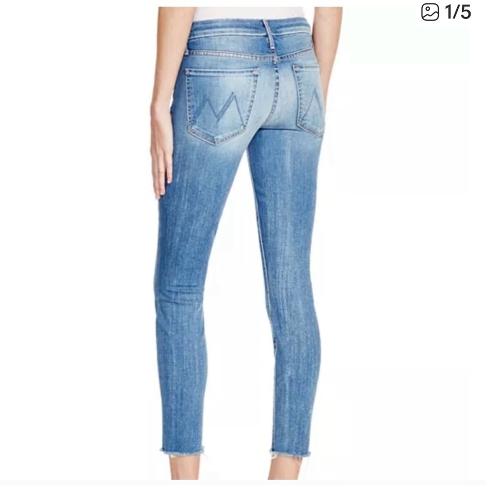 MOTHER Women's Skinny Jeans in Light Blue (mid-blue wash)